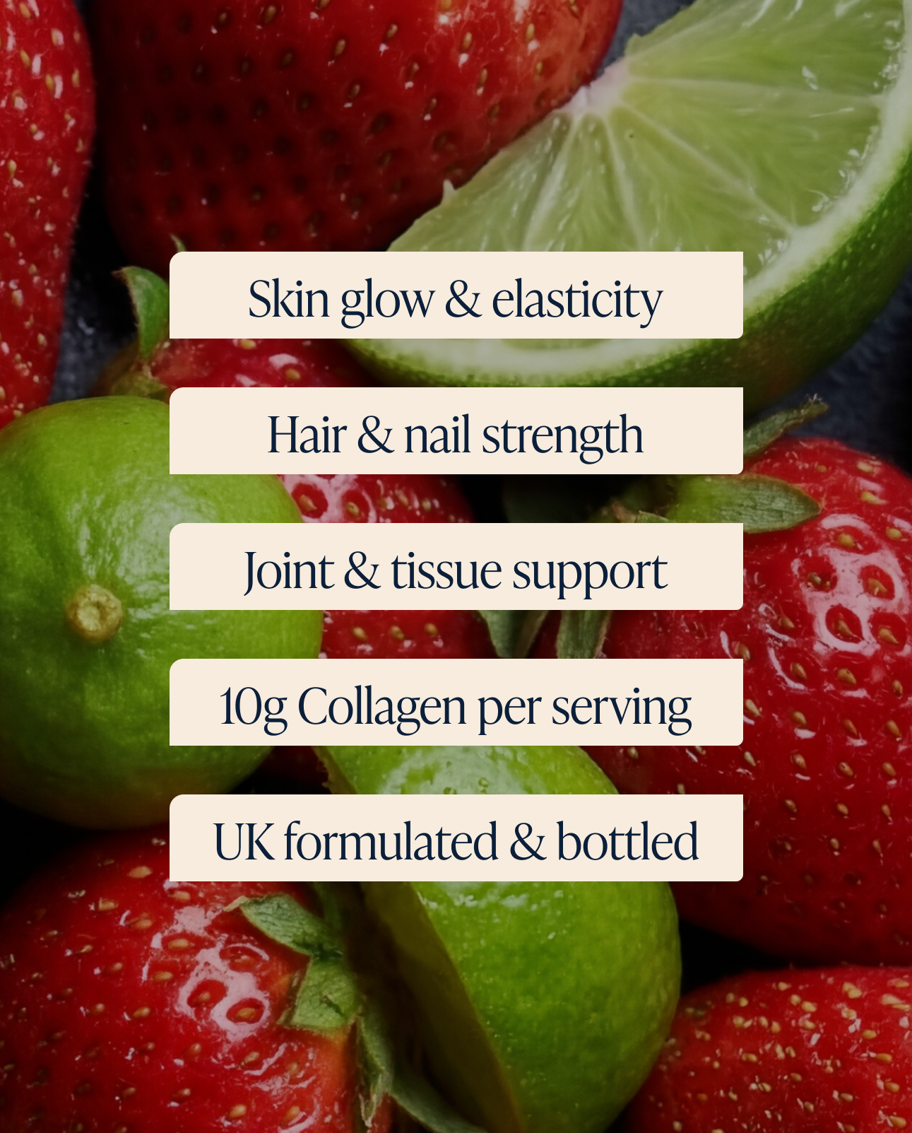Collagen Glow Liquid Peptides Strawberry Lime