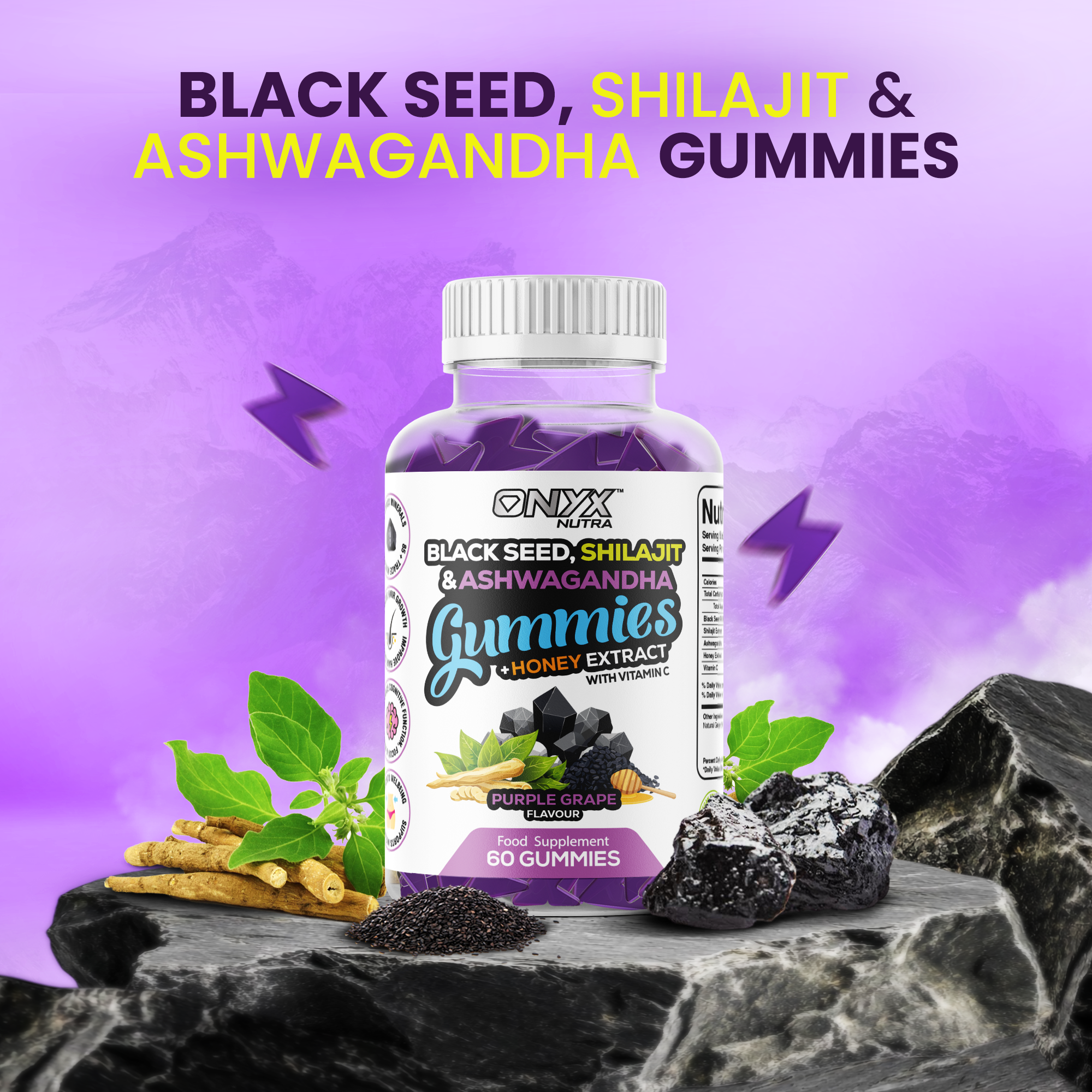 Black Seed, Shilajit & Ashwagandha Gummies