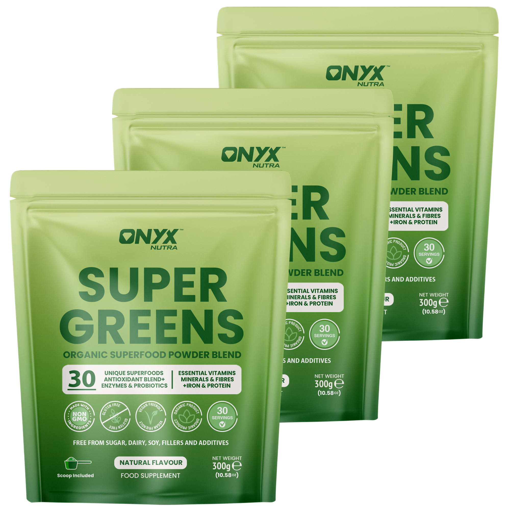 Super Greens Powder - High in Vitamins & Protein Fibre