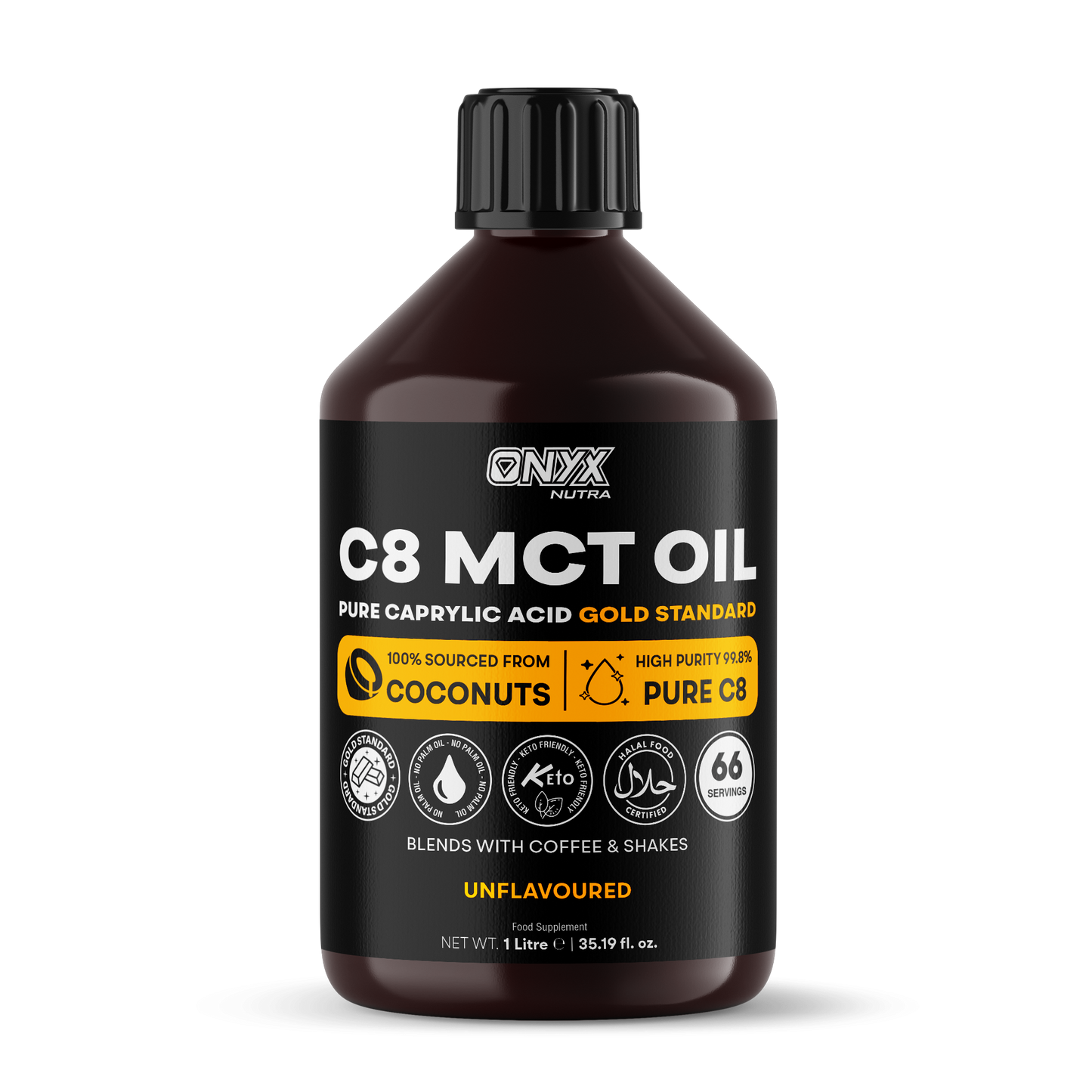 C8 MCT 100% Sourced Coconut Oil - Gold Standard