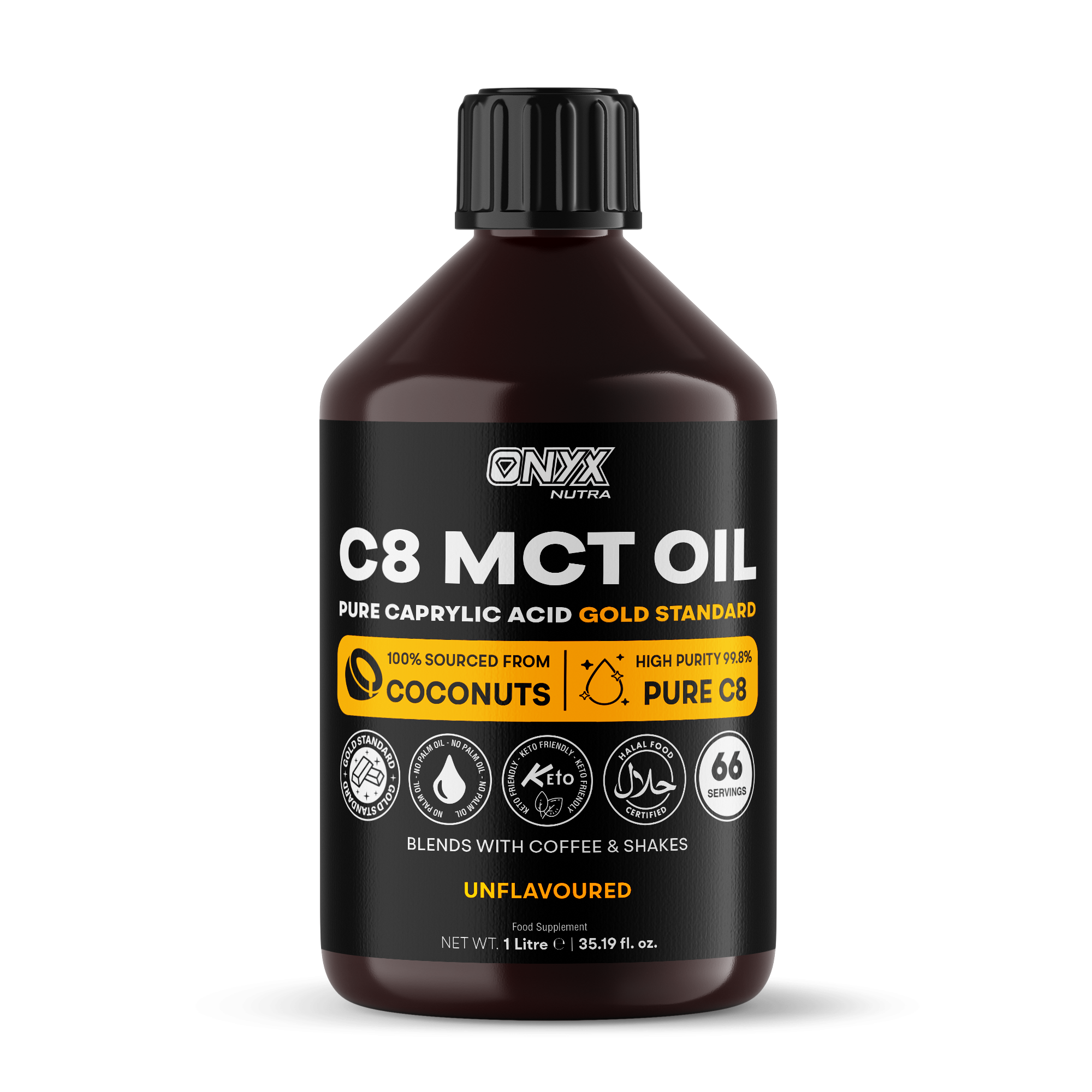 C8 MCT 100% Sourced Coconut Oil - Gold Standard