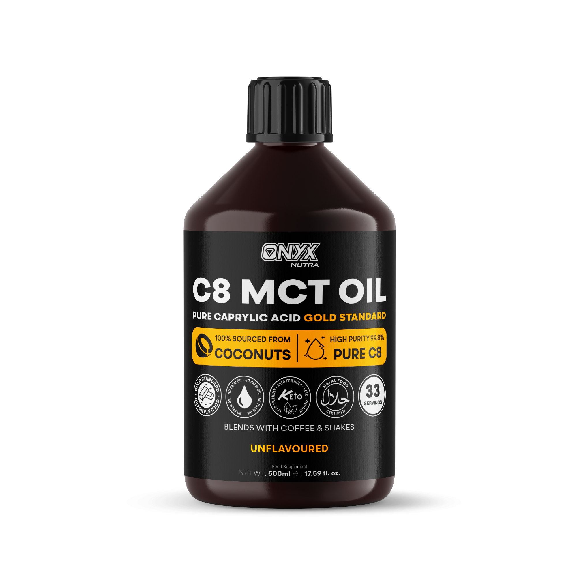 C8 MCT 100% Sourced Coconut Oil - Gold Standard