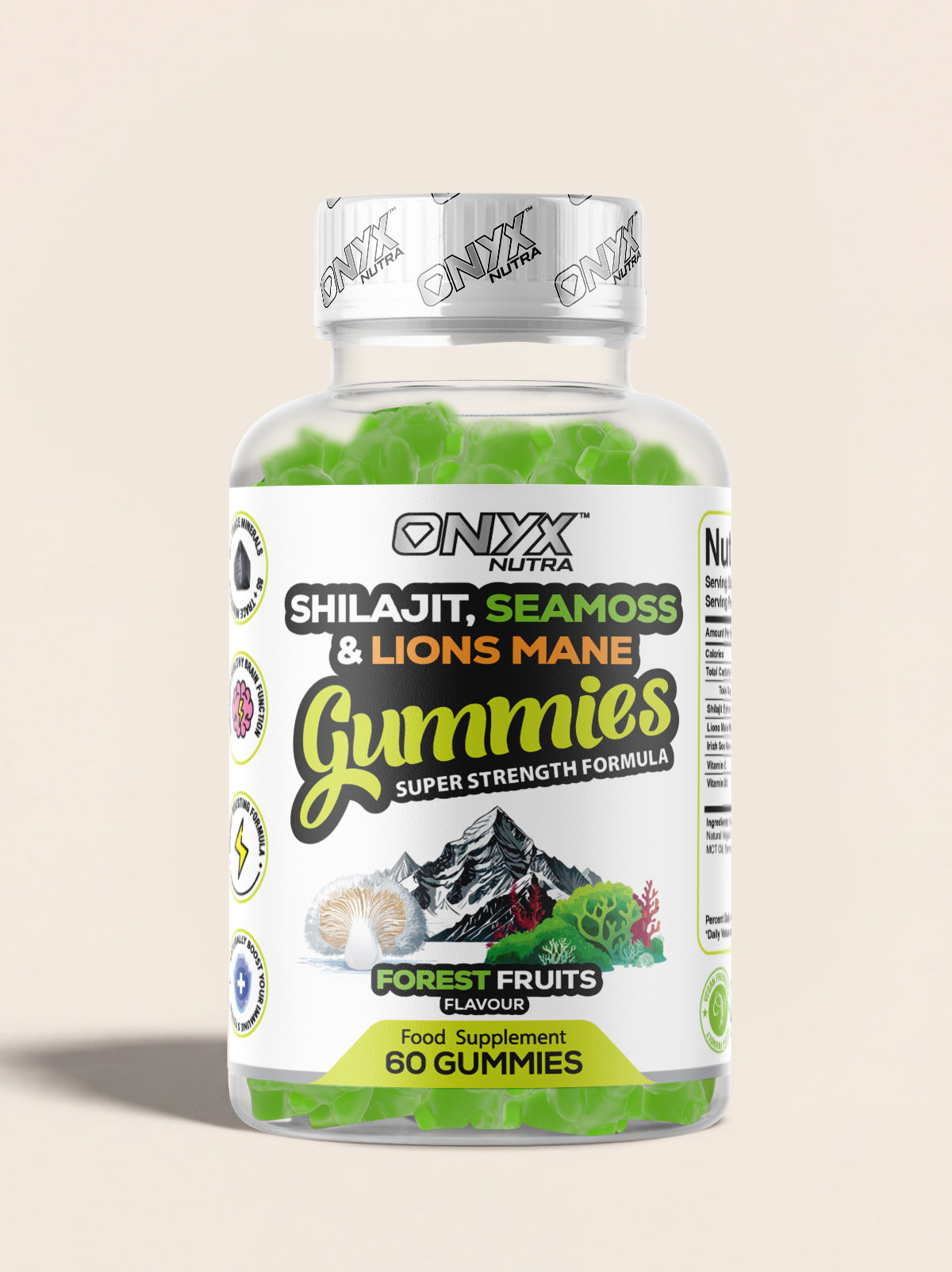 Shilajit, Sea Moss & Lions Mane Gummies – ONYX NUTRA