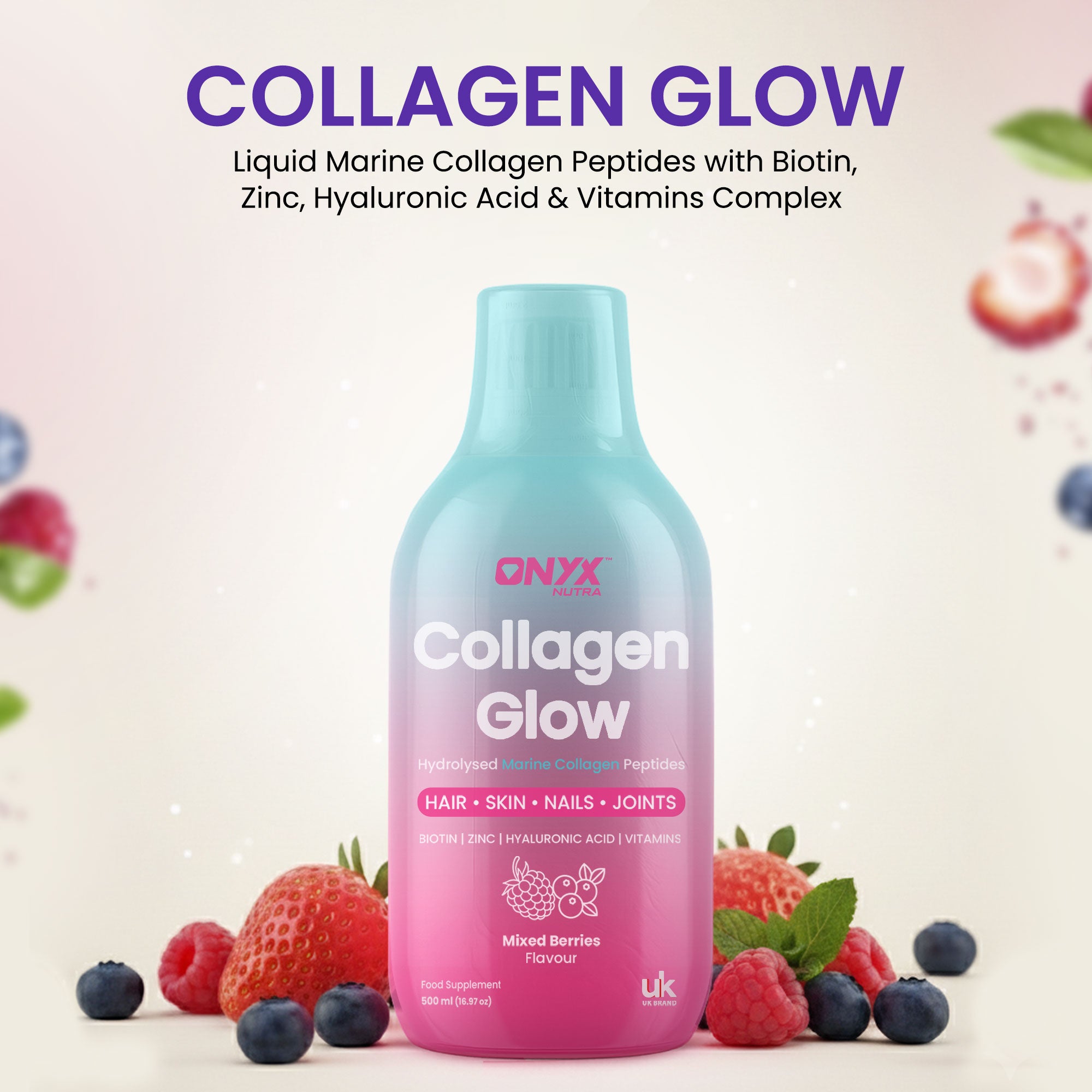 Collagen Glow Liquid Peptides Mixed Berries