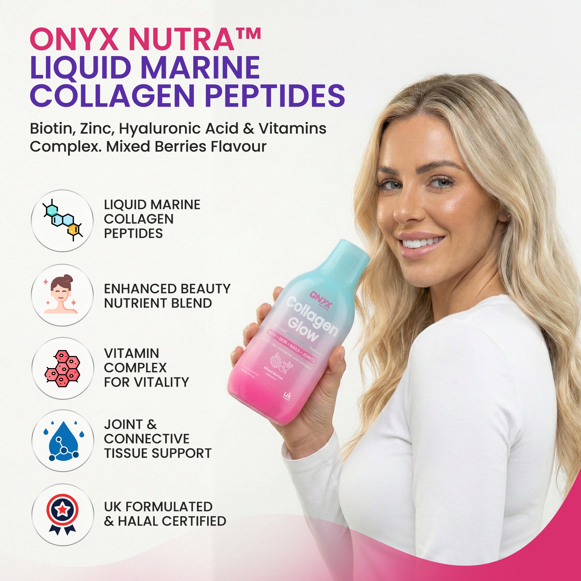 Collagen Glow Liquid Peptides Mixed Berries