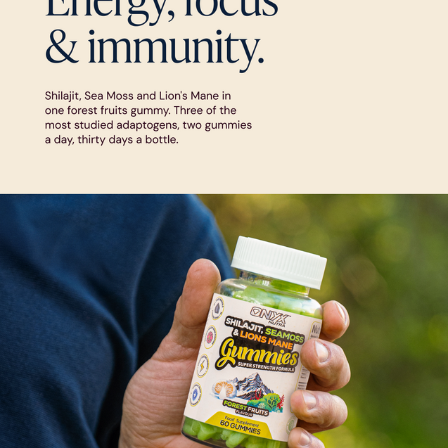 Shilajit, Sea Moss & Lions Mane Gummies