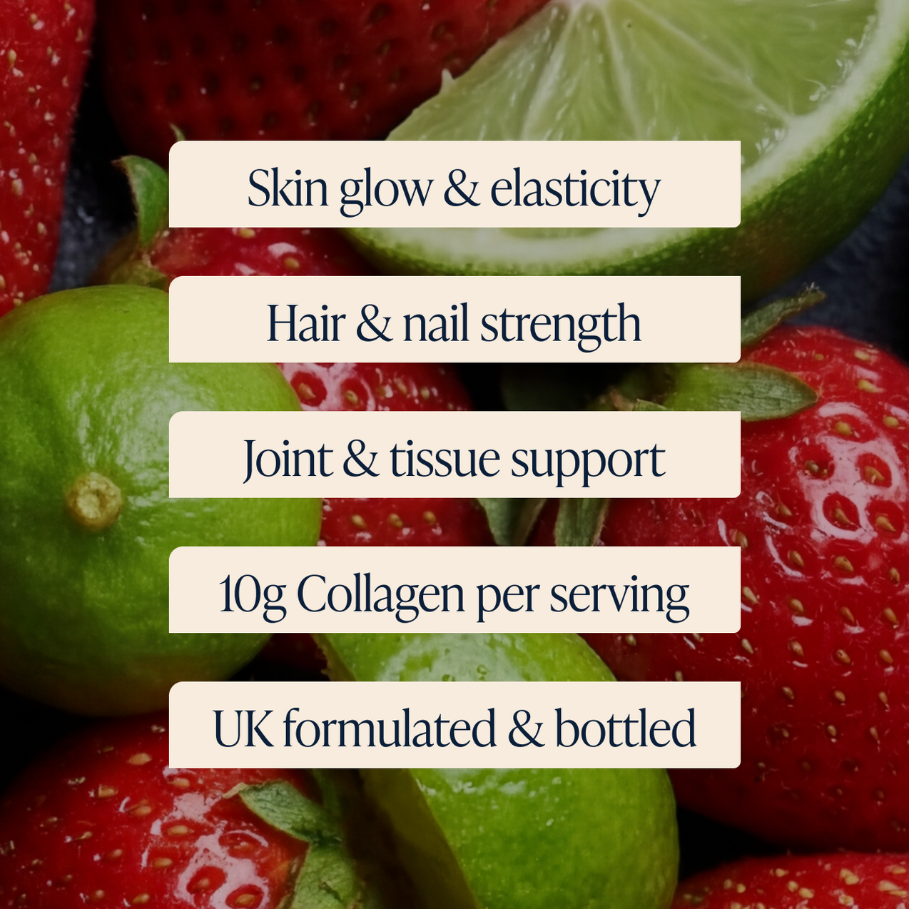 Collagen Glow Liquid Peptides Strawberry Lime