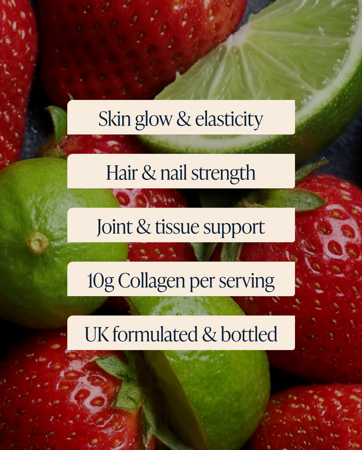 Collagen Glow Liquid Peptides Strawberry Lime
