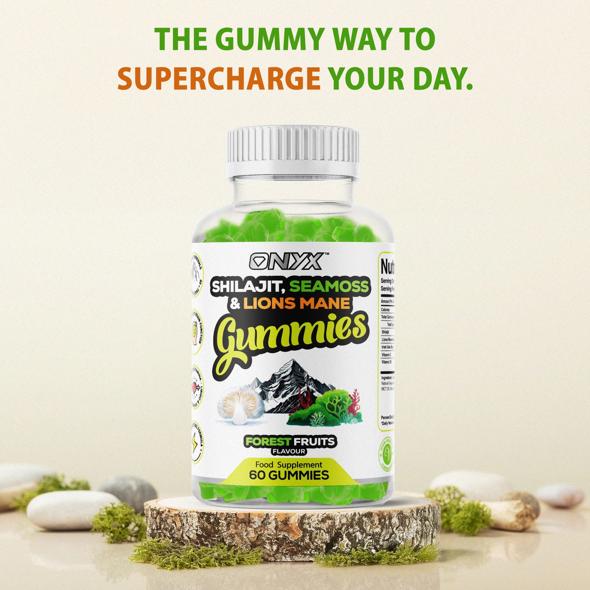 Shilajit, Sea Moss & Lions Mane Gummies