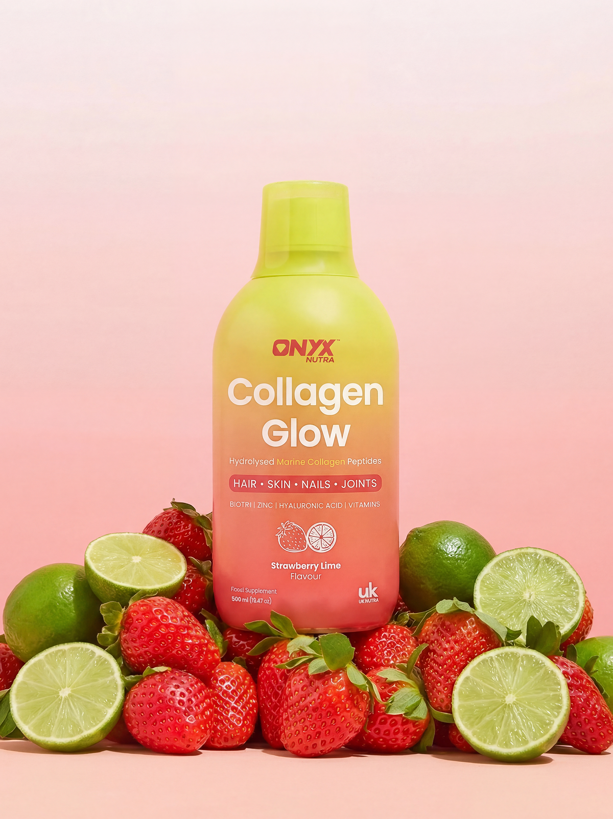 Collagen Glow Liquid Peptides Strawberry Lime
