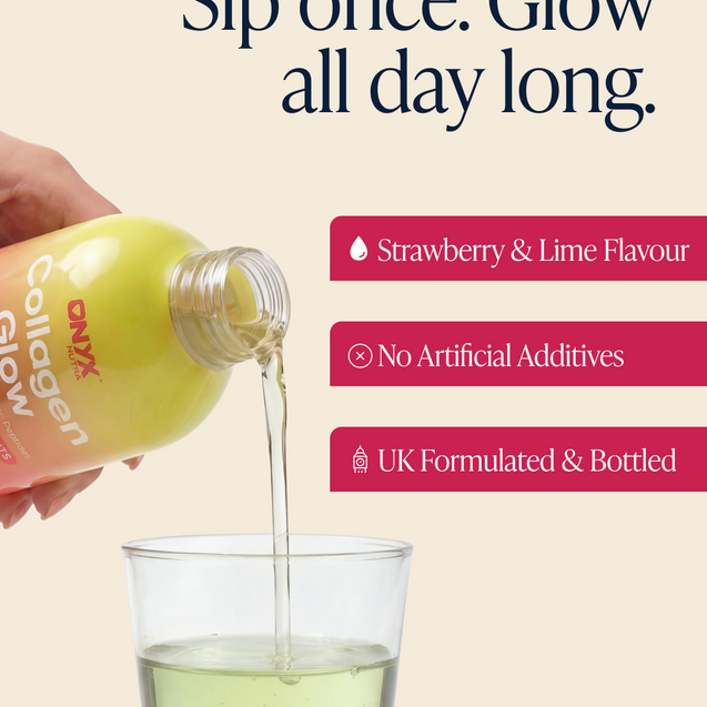 Collagen Glow Liquid Peptides Strawberry Lime