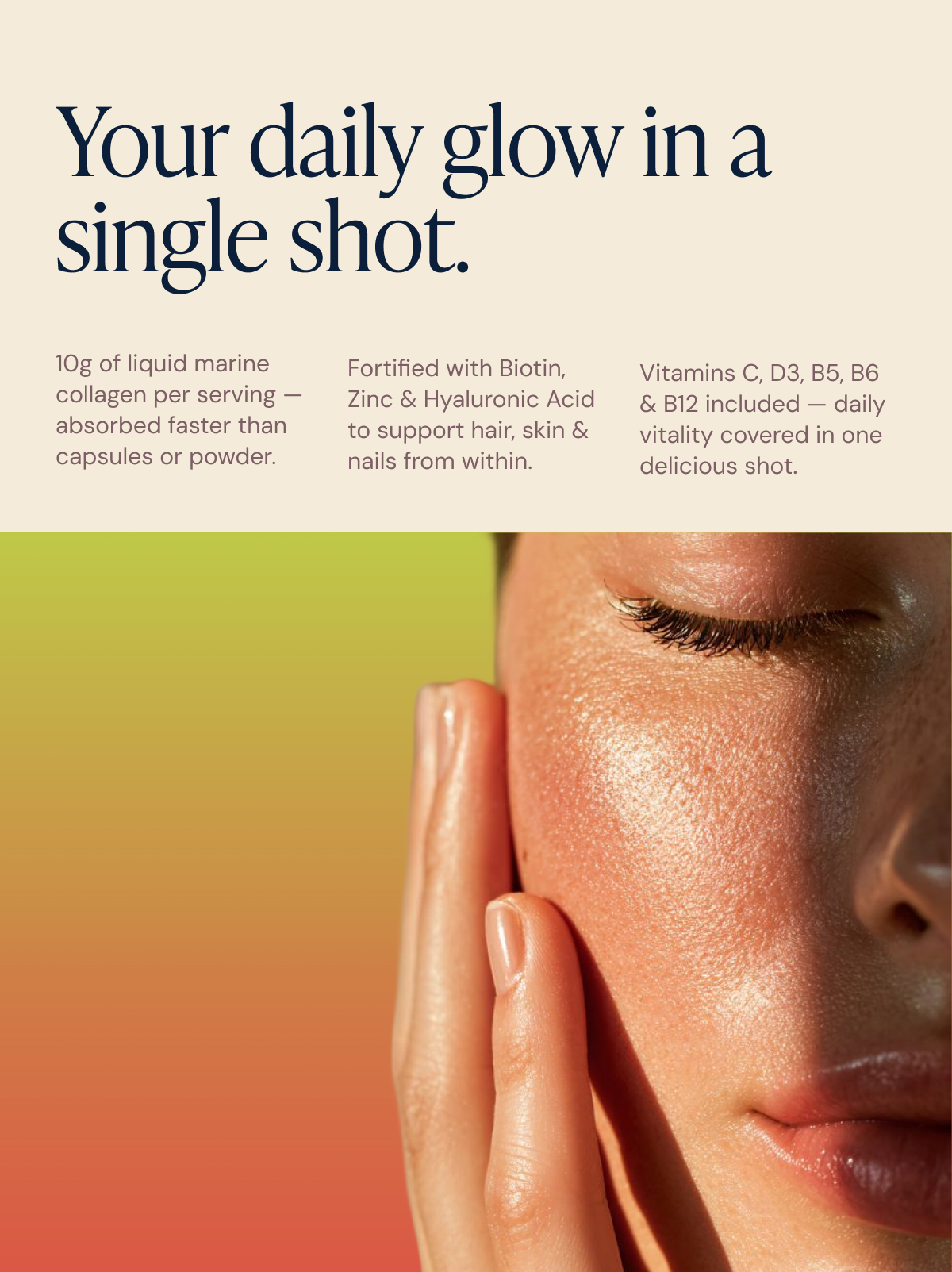 Collagen Glow Liquid Peptides Strawberry Lime