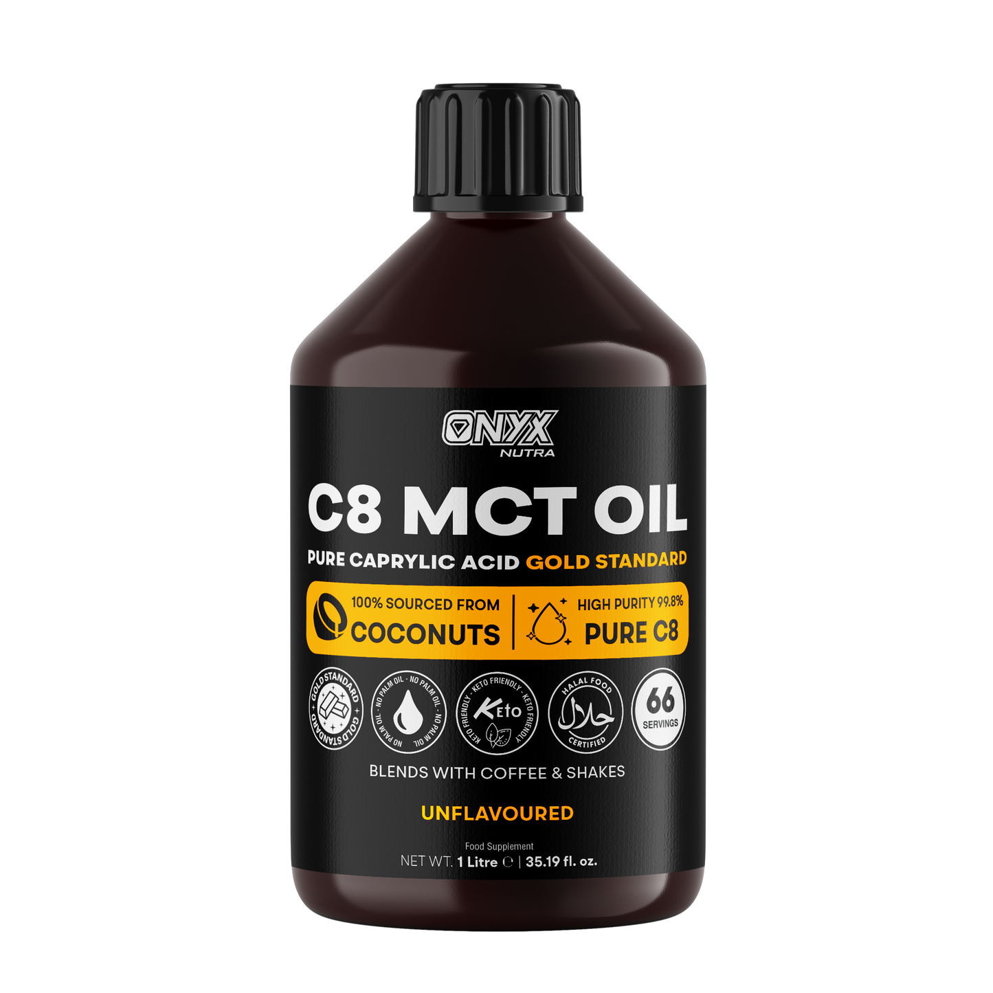 C8 MCT 100% Sourced Coconut Oil - Gold Standard