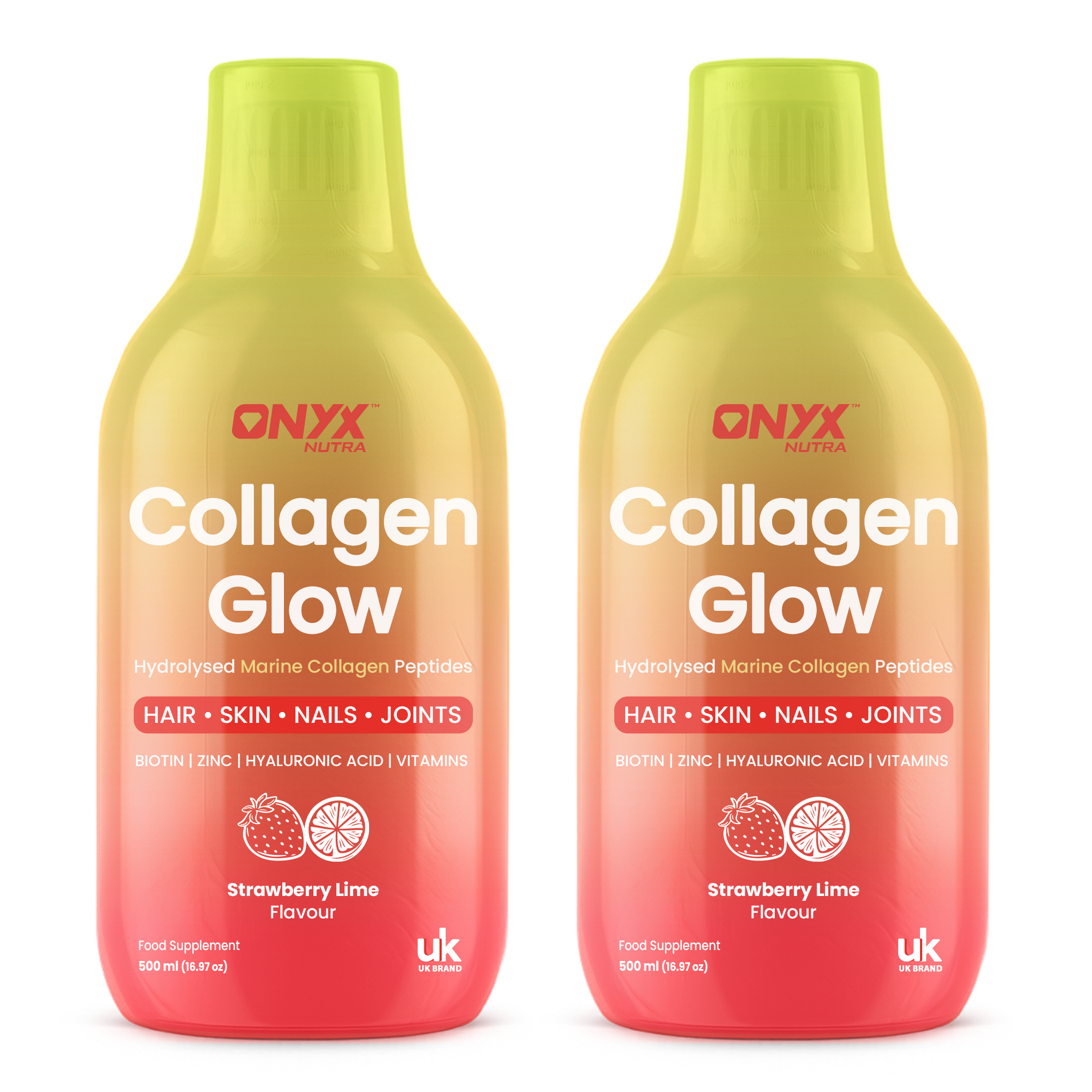 Collagen Glow Liquid Peptides Strawberry Lime