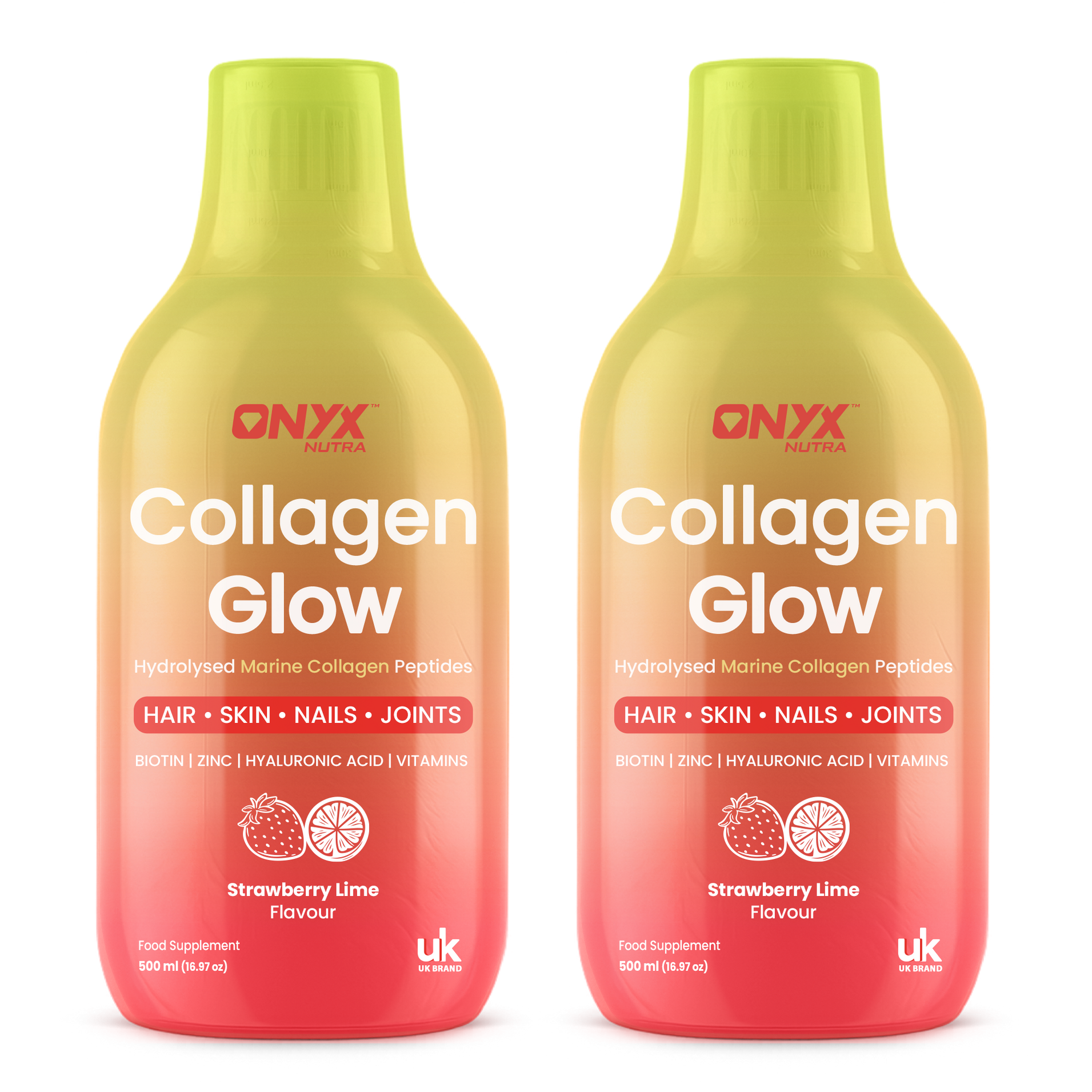 Collagen Glow Liquid Peptides Strawberry Lime