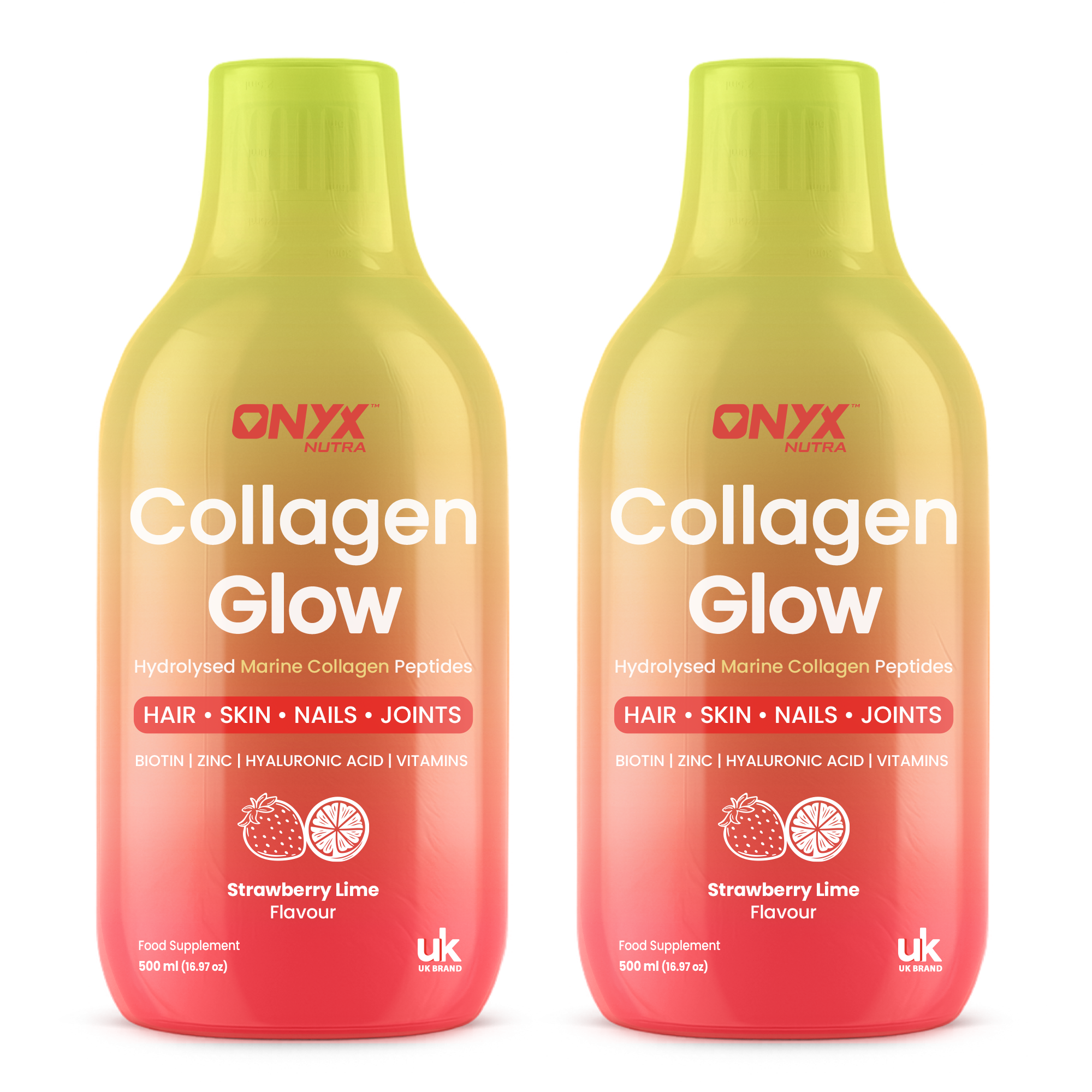 Collagen Glow Liquid Peptides Strawberry Lime