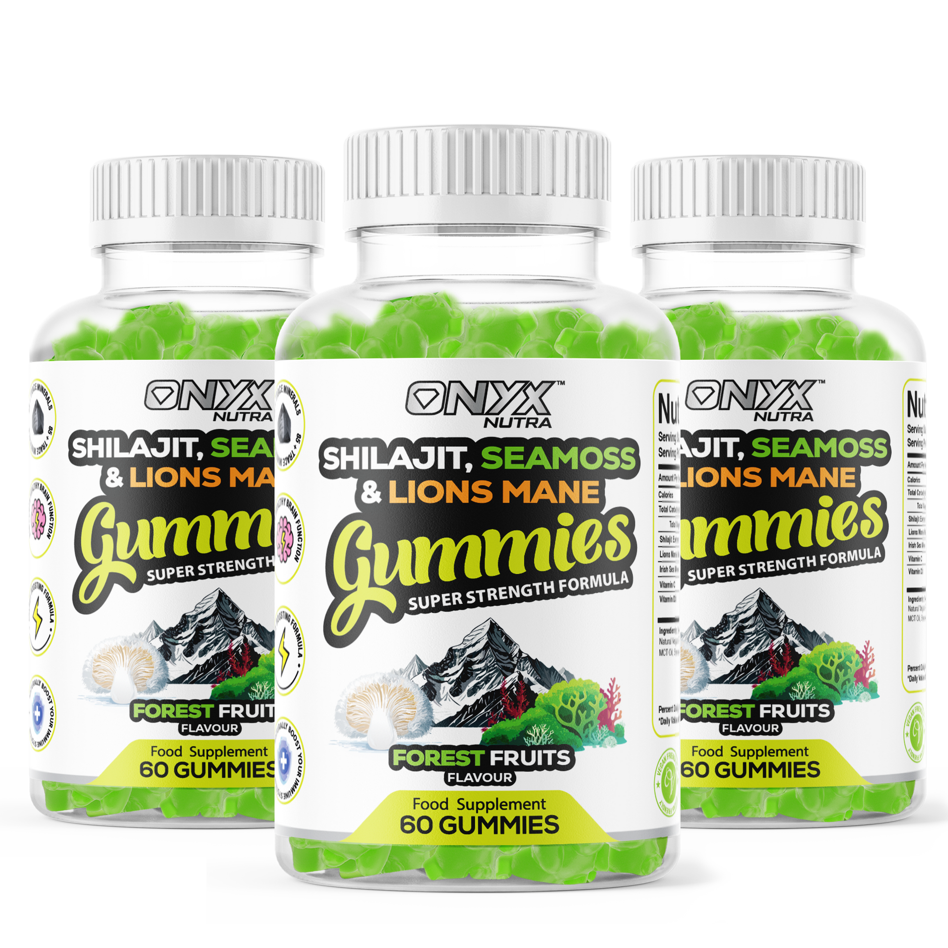 Shilajit, Sea Moss & Lions Mane Gummies