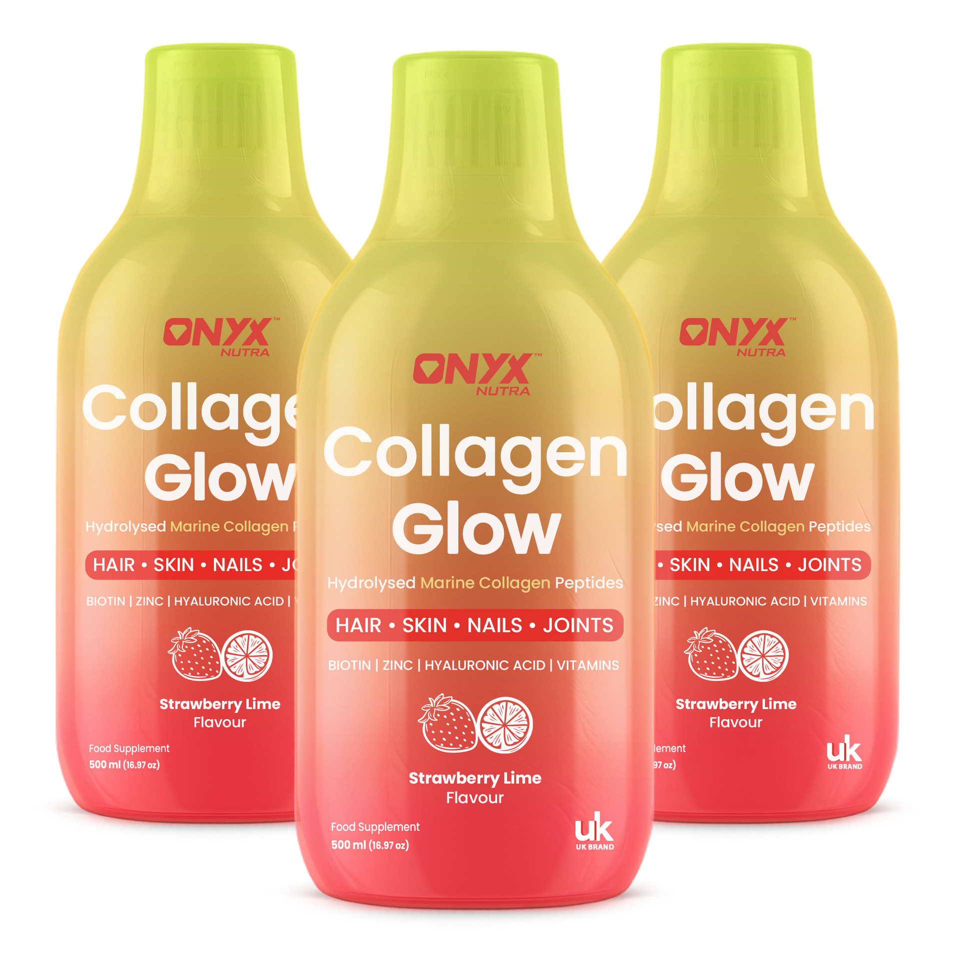 Collagen Glow Liquid Peptides Strawberry Lime