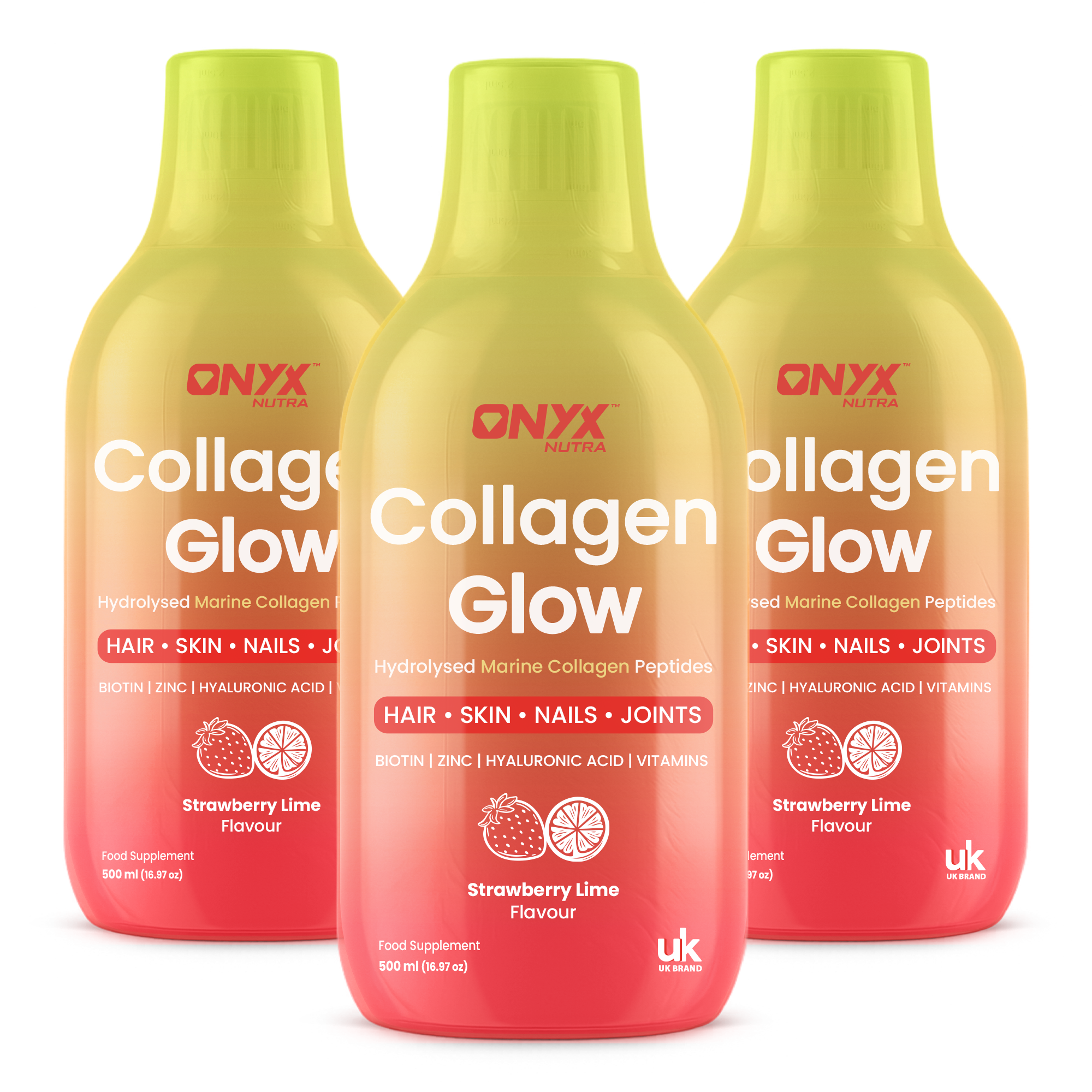 Collagen Glow Liquid Peptides Strawberry Lime