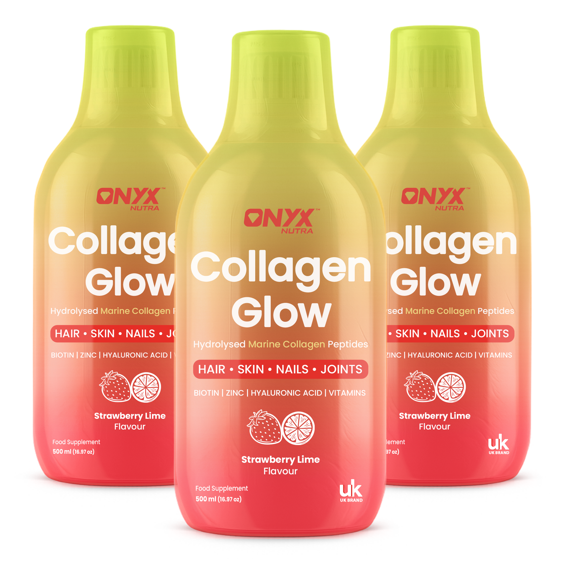 Collagen Glow Liquid Peptides Strawberry Lime