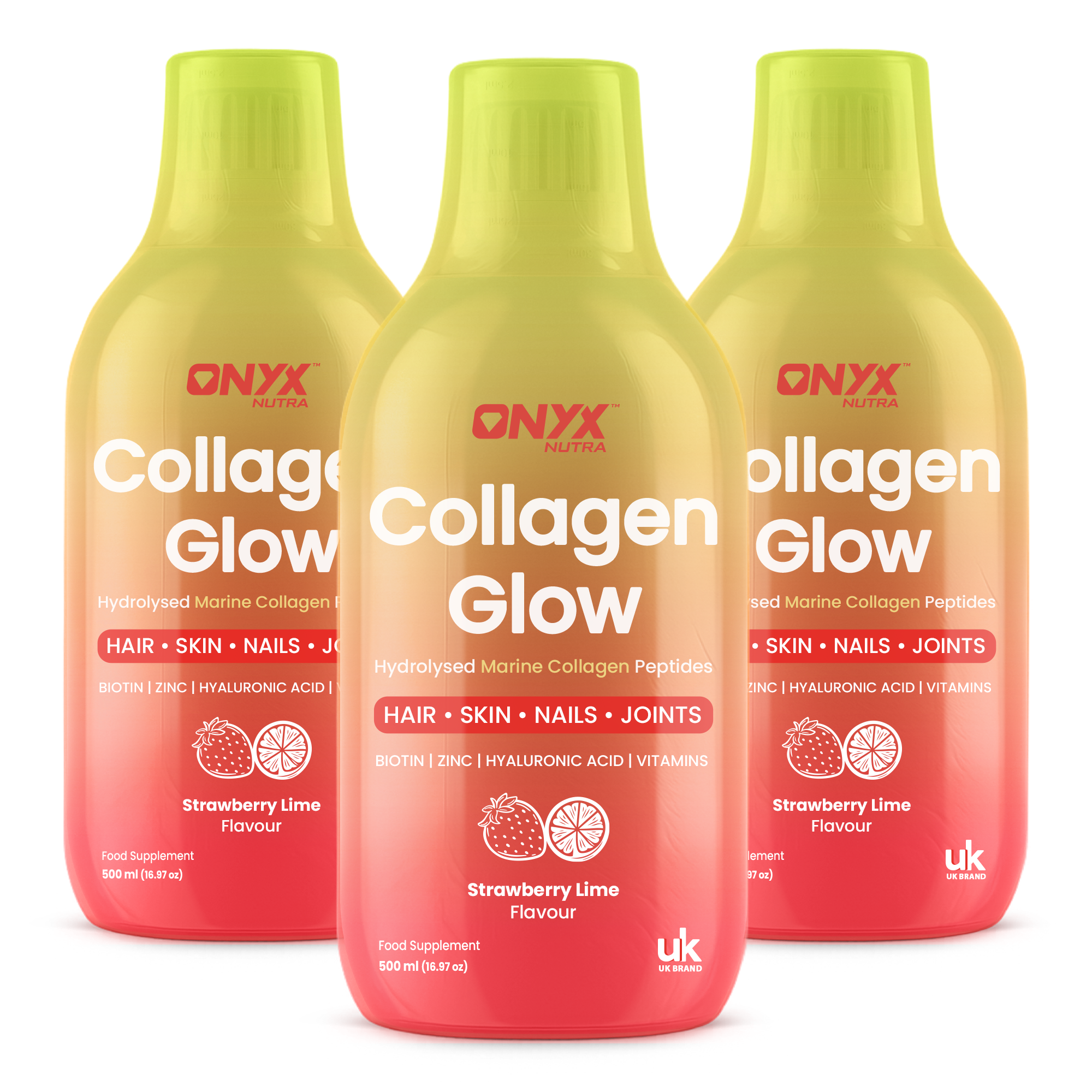 Collagen Glow Liquid Peptides Strawberry Lime