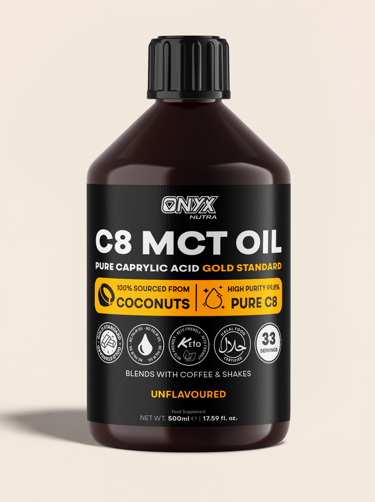 C8 MCT 100% Sourced Coconut Oil - Gold Standard