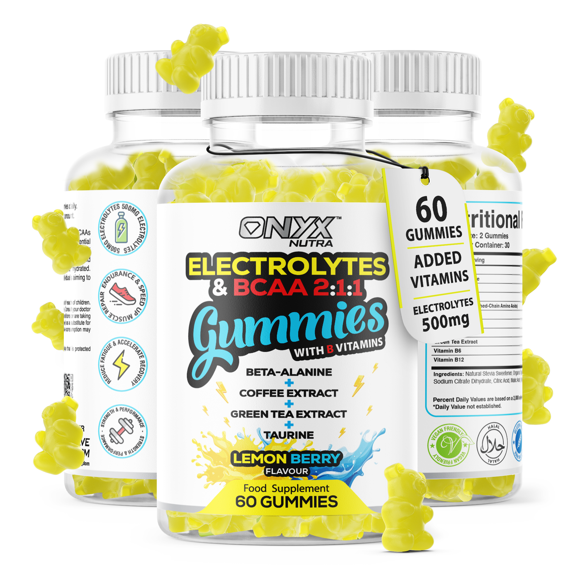 Electrolytes & BCAAs Gummies with Green Tea Extract