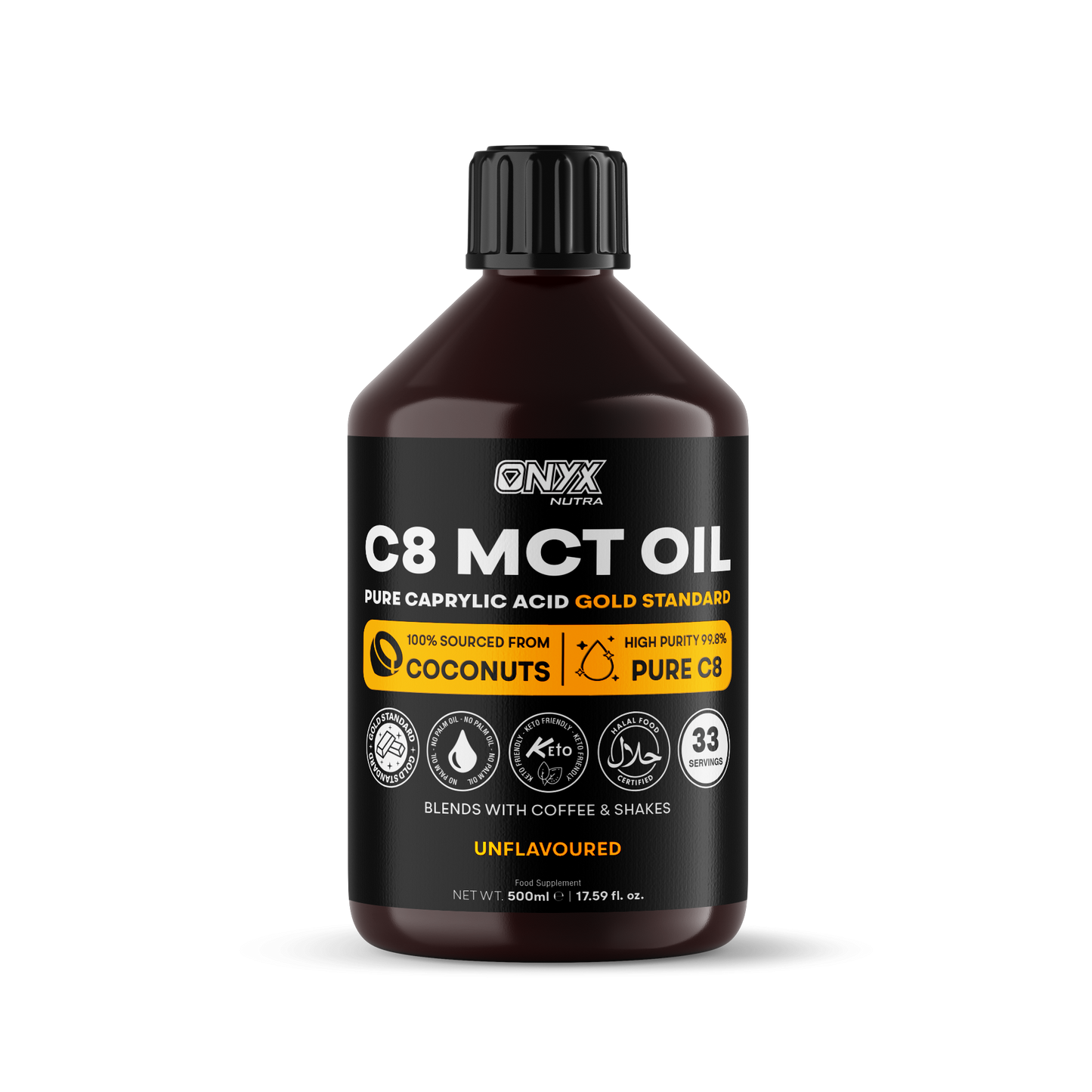 C8 MCT 100% Sourced Coconut Oil - Gold Standard