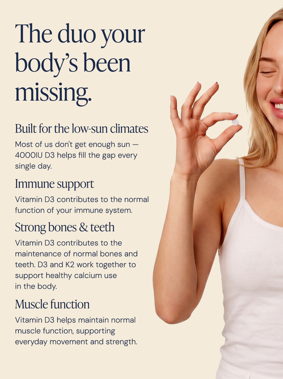 Vitamin D3 + K2 (MK7) Immune Support
