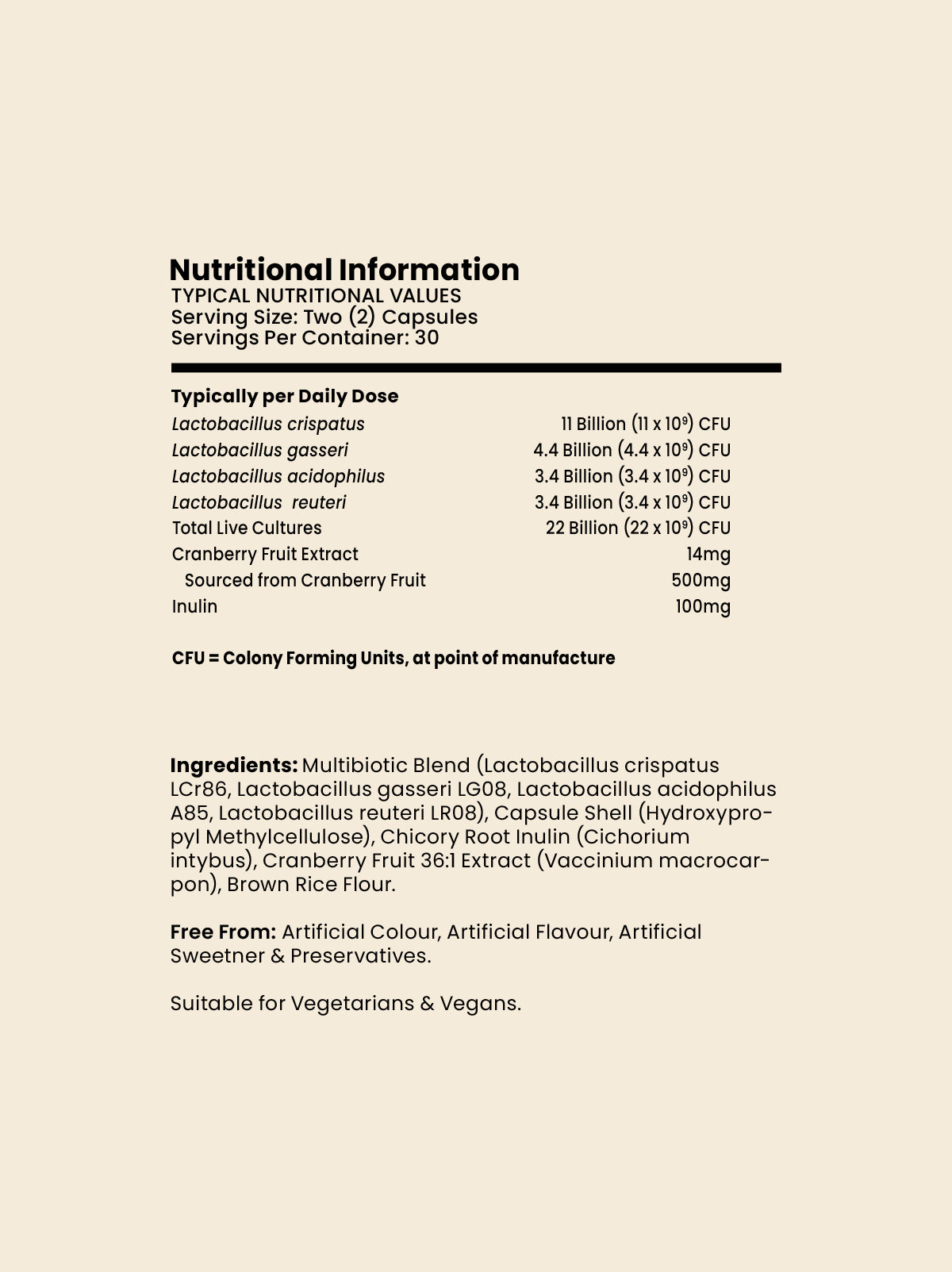 Intimate Flora Bio Cultures for Women