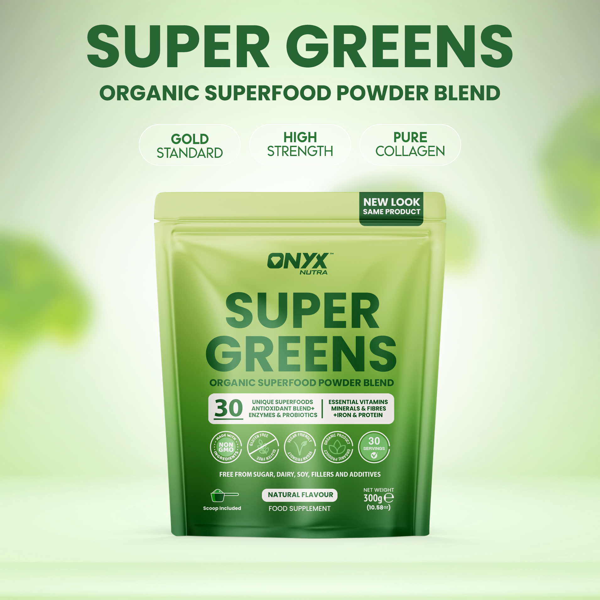 Super Greens Powder - High in Vitamins & Protein Fibre