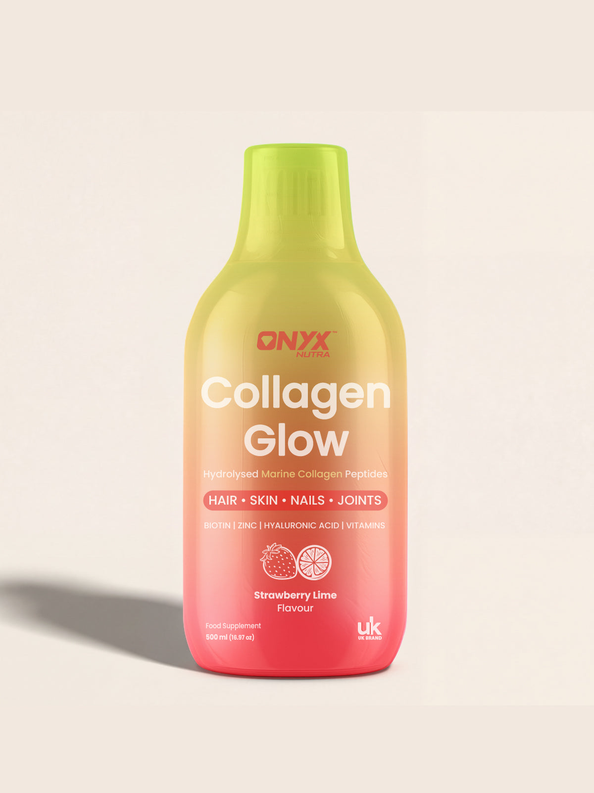 Collagen Glow Liquid Peptides Strawberry Lime