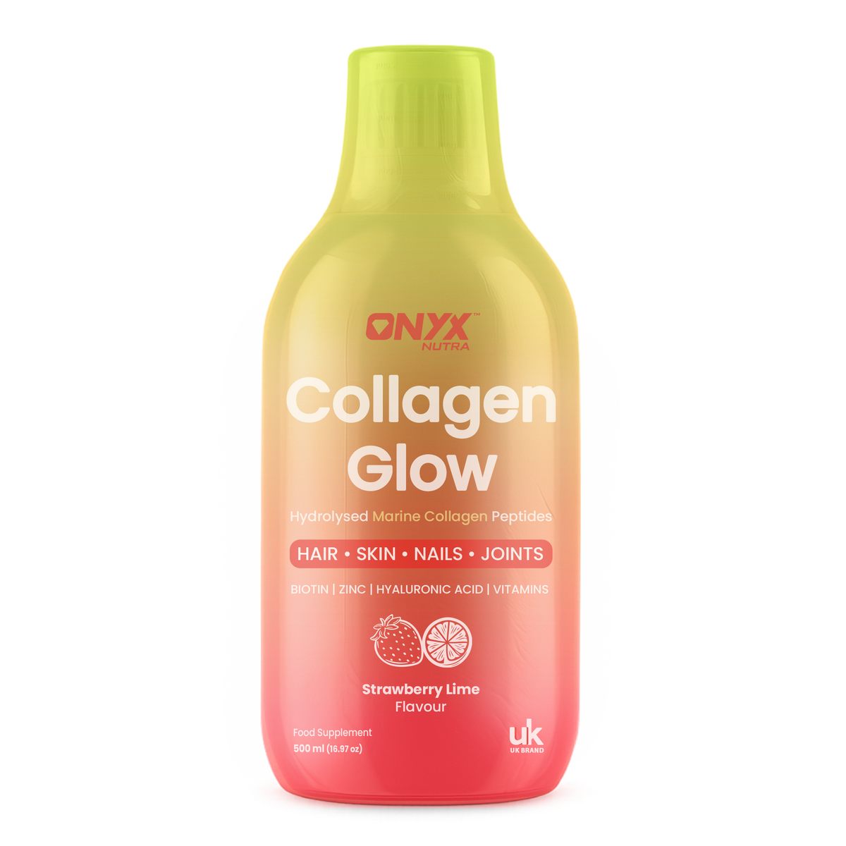 Collagen Glow Liquid Peptides Strawberry Lime