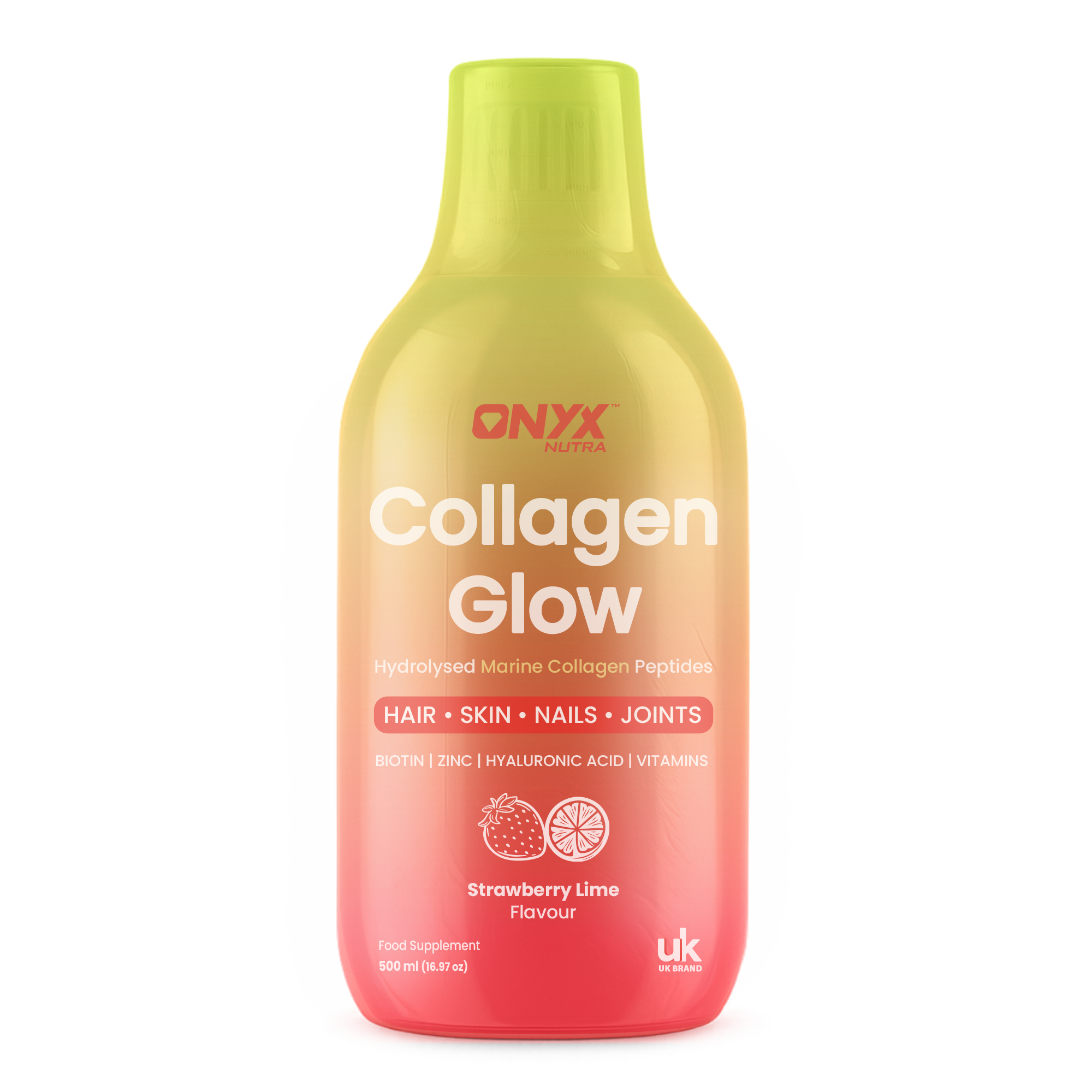 Collagen Glow Liquid Peptides Strawberry Lime