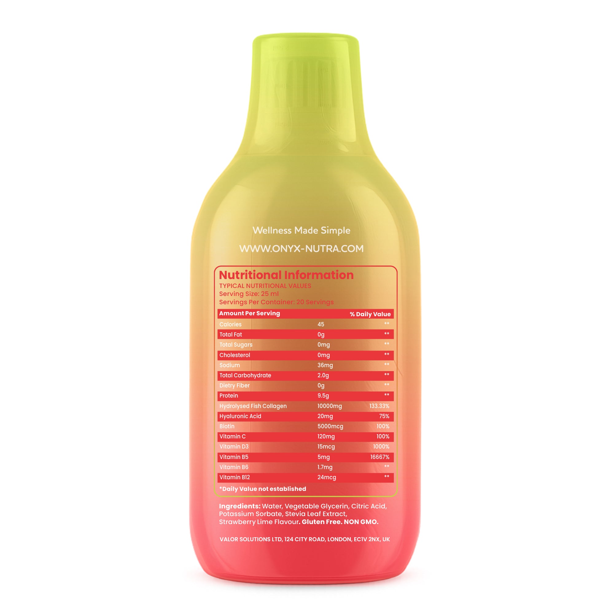 Collagen Glow Liquid Peptides Strawberry Lime
