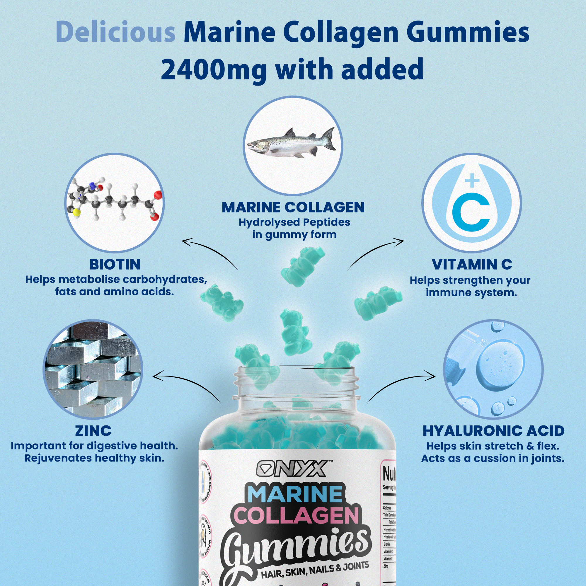Marine Collagen Gummies with Biotin