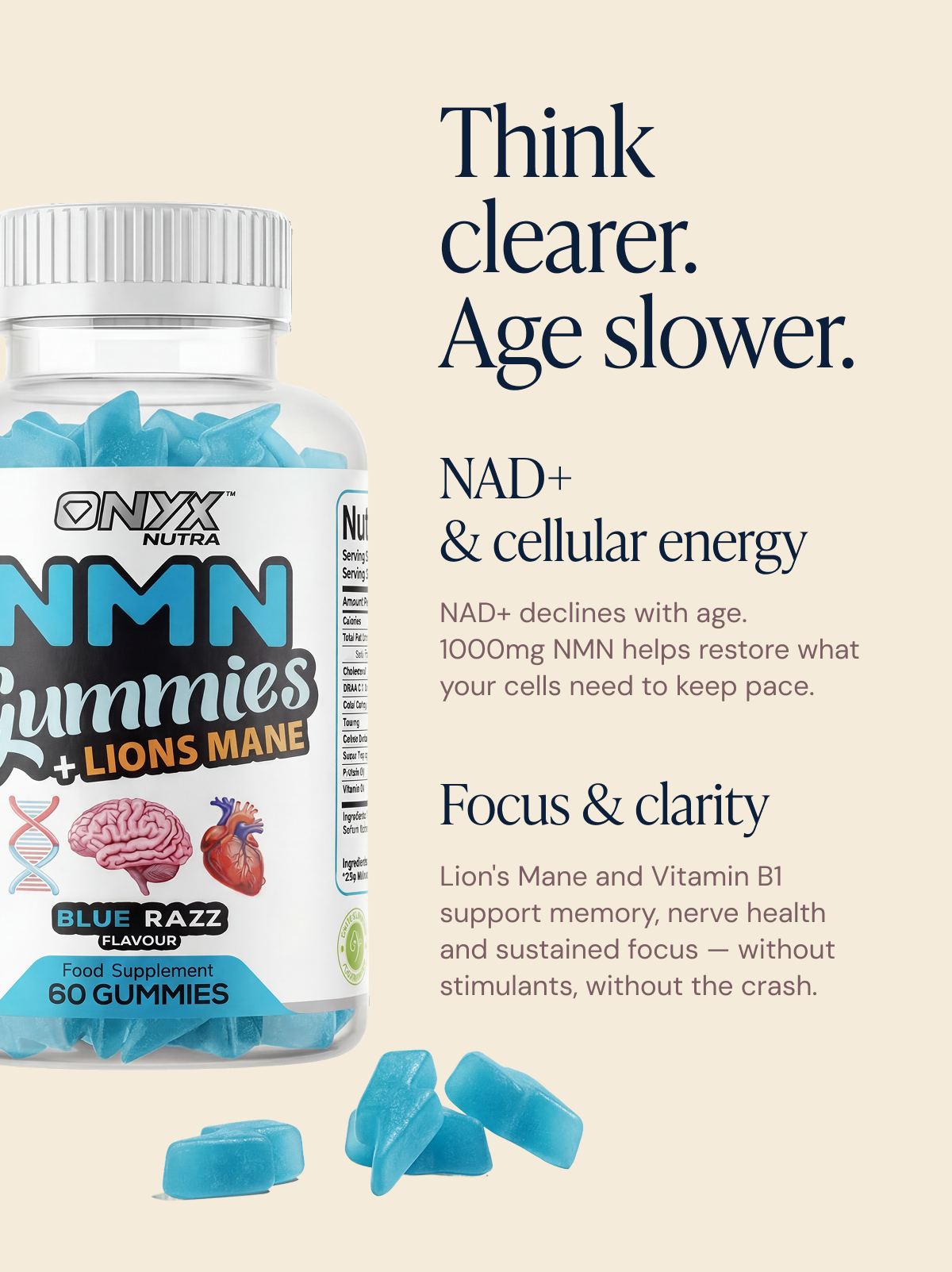 NMN Gummies with Lions Mane Extract