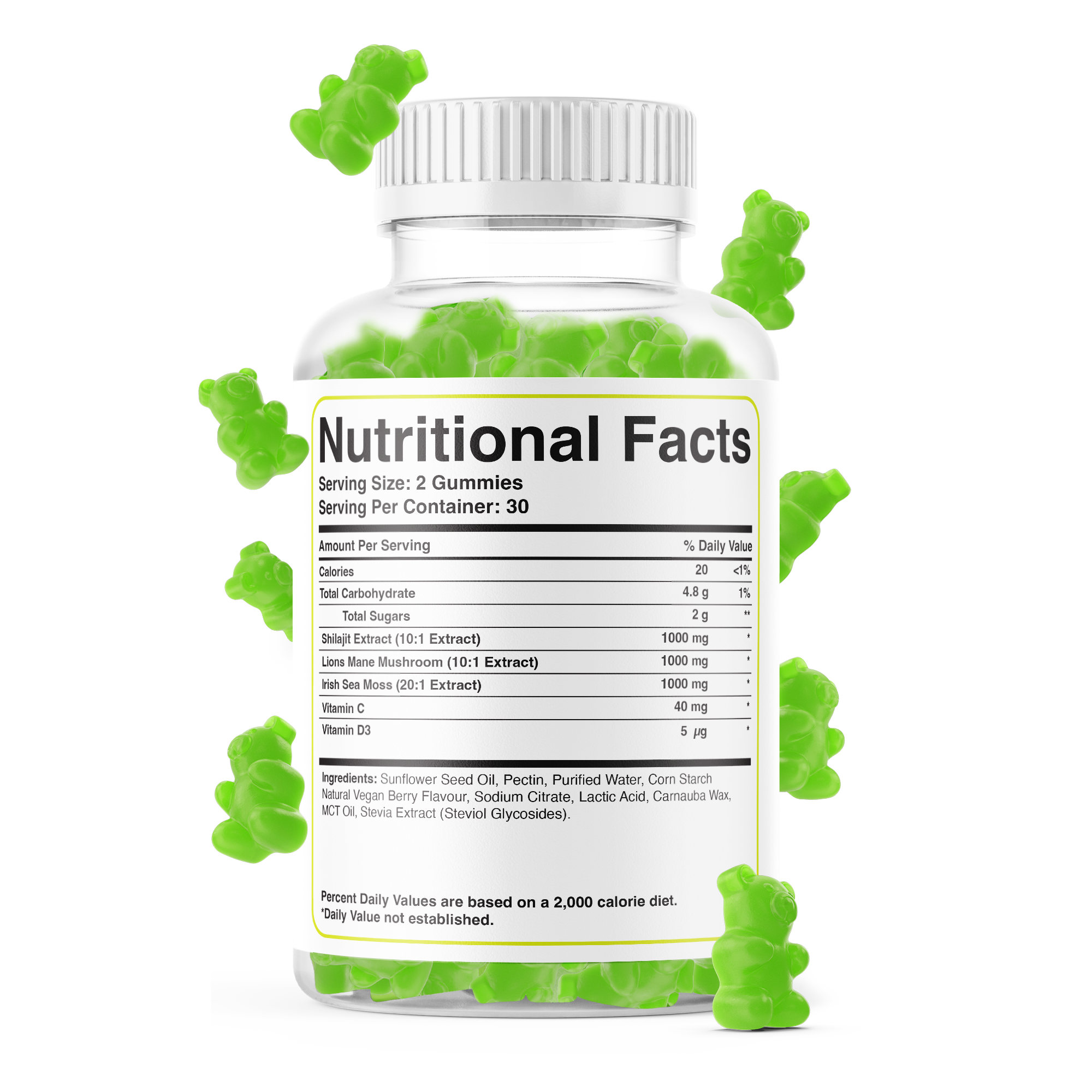 Shilajit, Sea Moss & Lions Mane Gummies