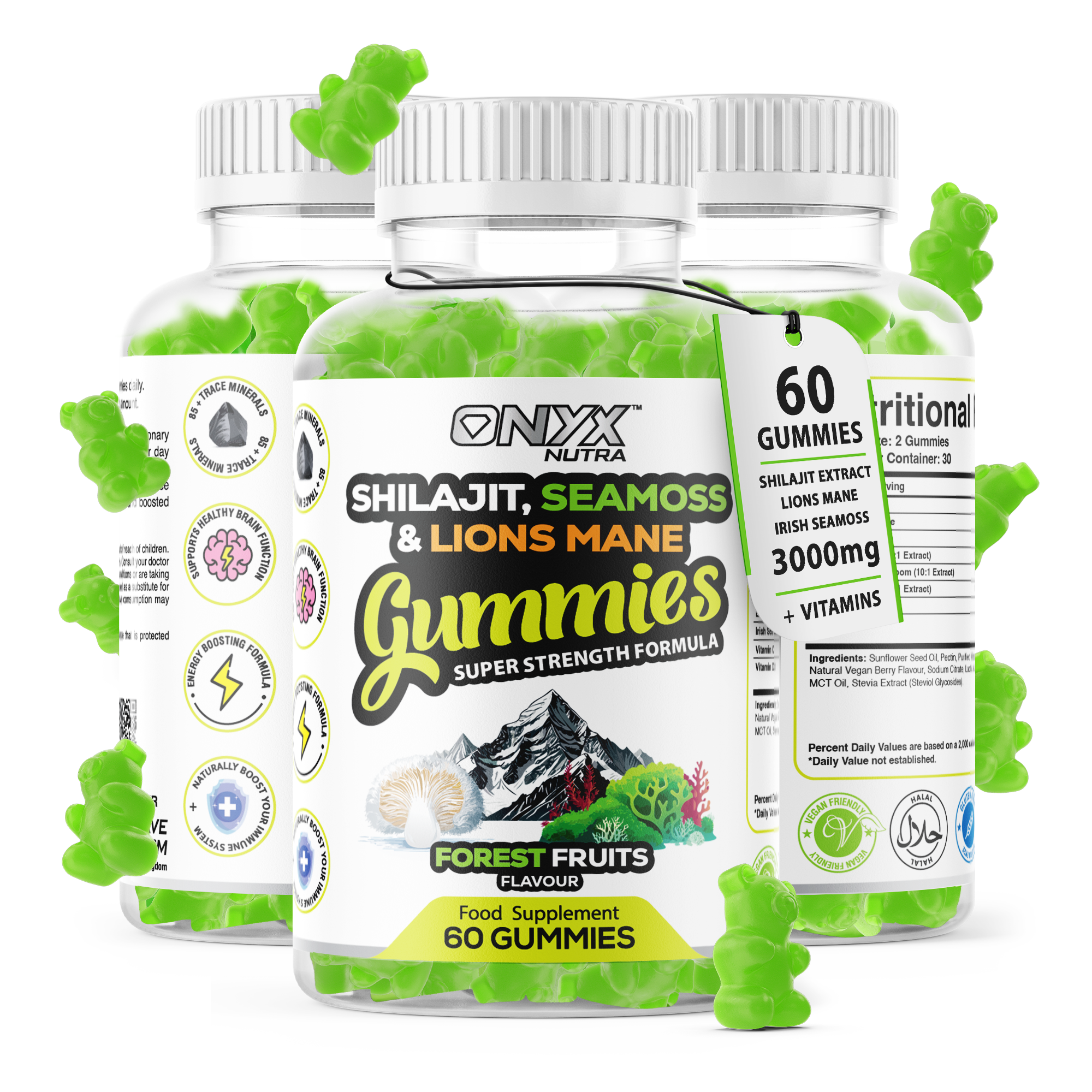 Shilajit, Sea Moss & Lions Mane Gummies