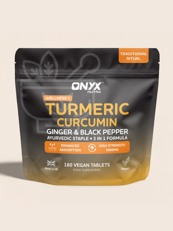 Onyx Nutra Turmeric, Curcumin, Ginger and Black Pepper tablets, 3,000mg