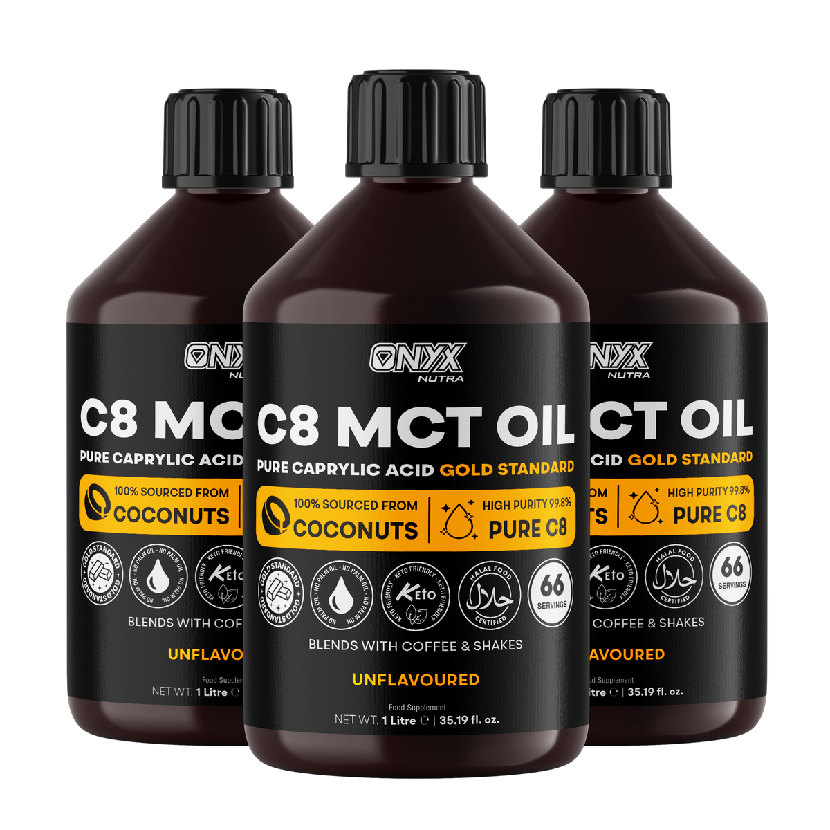 C8 MCT Oil 3-pack bundle | Onyx Nutra