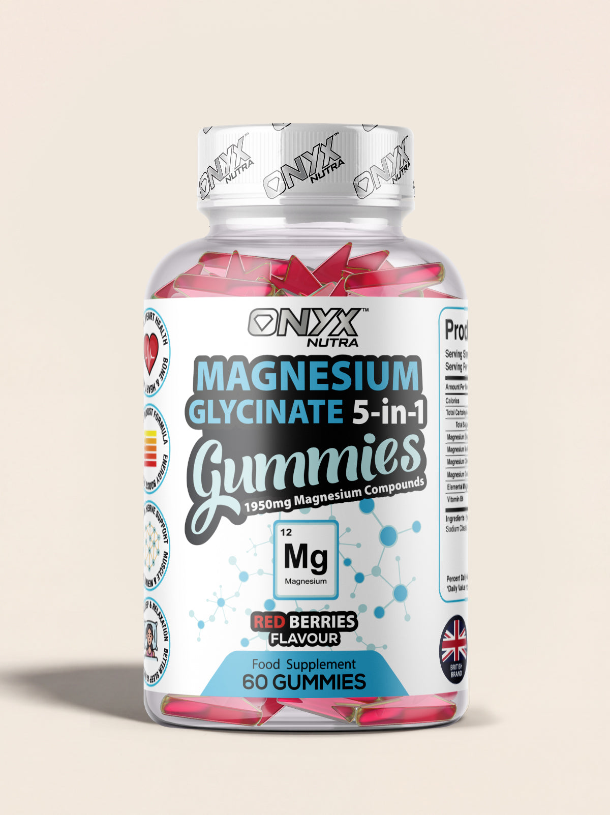 Magnesium glycinate gummies UK | Onyx Nutra Magnesium Glycinate Gummies